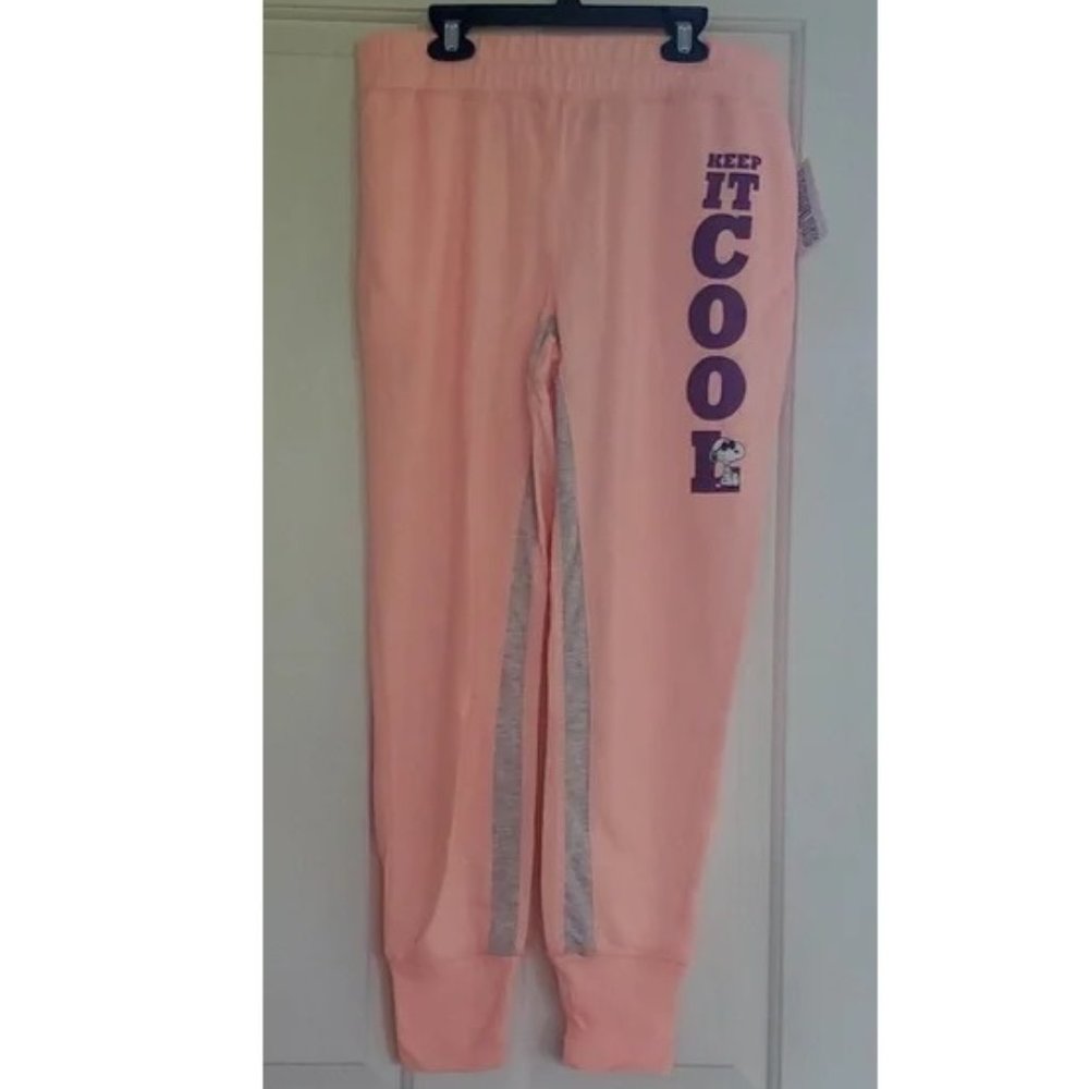 Womens PEANUTS Snoopy Joe Cool Jogger Sleep Pajama Pants Size Sm Med NWT